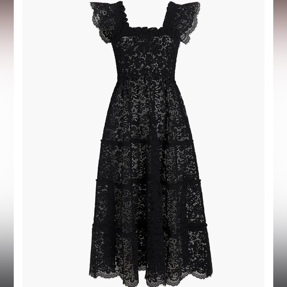 Hill House Black Lace Midi Dress